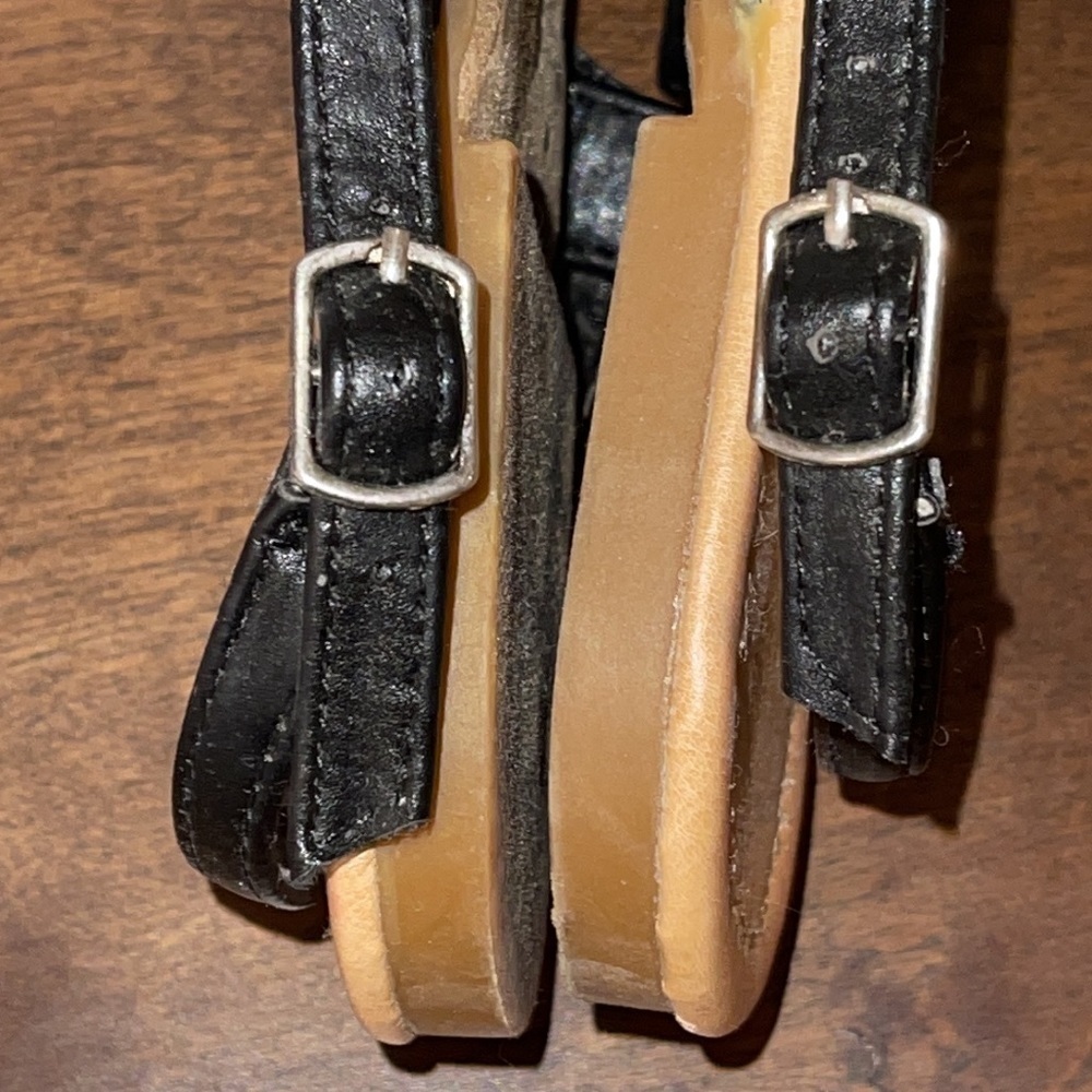 RCK BELLA Black Faux Leather Jeweled Sandals Sz. 9 - Picture 5 of 16